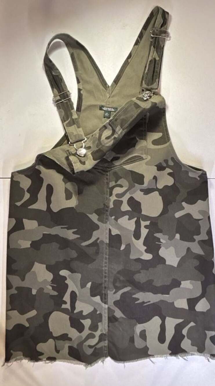 Wild Fable Camouflage Overall Mini Dress Green Gray